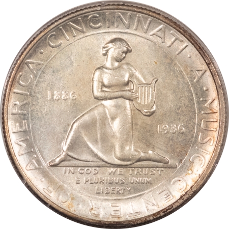 New Certified Coins 1936 CINCINNATI COMMEMORATIVE HALF DOLLAR – PCGS MS-64, RATTLER HOLDER & PQ!