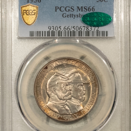 CAC Approved Coins 1936 GETTYSBURG COMMEMORATIVE HALF DOLLAR, PCGS MS-66, PRETTY, PQ, CAC APPROVED!