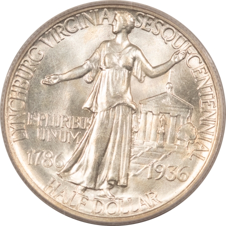 Silver 1936 LYNCHBURG COMMEMORATIVE HALF DOLLAR – PCGS MS-64, OGH, GEM & PQ++