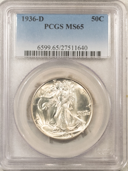 New Certified Coins 1936-D WALKING LIBERTY HALF DOLLAR – PCGS MS-65, BLAZER!