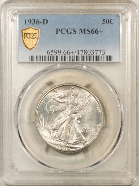 New Certified Coins 1936-D WALKING LIBERTY HALF DOLLAR – PCGS MS-66+ FRESH SKIN & SUPERB!