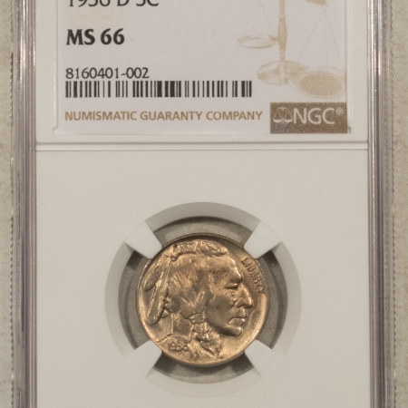 Buffalo Nickels 1936-D BUFFALO NICKEL – NGC MS-66, LUSTROUS!