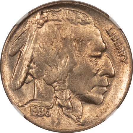 Buffalo Nickels 1936-D BUFFALO NICKEL – NGC MS-66, LUSTROUS!