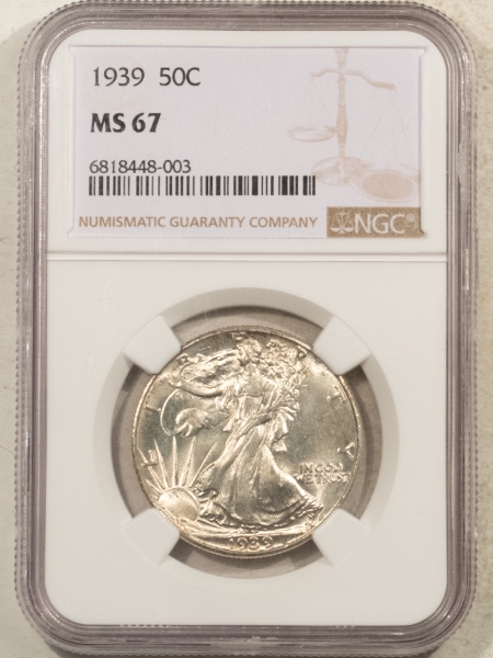 New Certified Coins 1939 WALKING LIBERTY HALF DOLLAR – NGC MS-67, ORIGINAL WHITE & SUPERB!