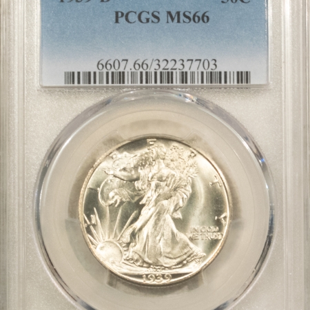 New Certified Coins 1939-D WALKING LIBERTY HALF DOLLAR – PCGS MS-66, PREMIUM QUALITY!