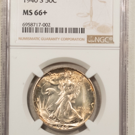 New Certified Coins 1940-S WALKING LIBERTY HALF DOLLAR NGC MS-66+ PREMIUM QUALITY! ORIGINAL, SUPERB!