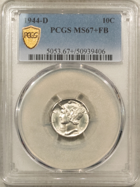 Mercury Dimes 1944-D MERCURY DIME – PCGS MS-67+ FB, PRISTINE!