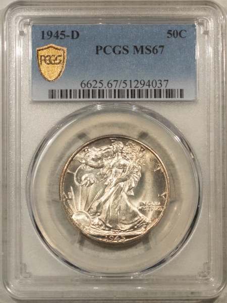 New Certified Coins 1945-D WALKING LIBERTY HALF DOLLAR PCGS MS-67