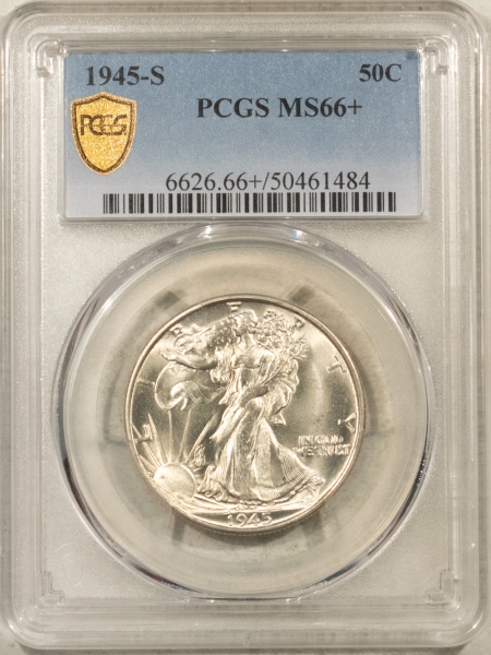 New Certified Coins 1945-S WALKING LIBERTY HALF DOLLAR – PCGS MS-66+