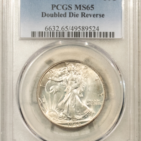 New Certified Coins 1946 WALKING LIBERTY HALF DOLLAR, DOUBLED DIE REVERSE – PCGS MS-65, FRESH GEM