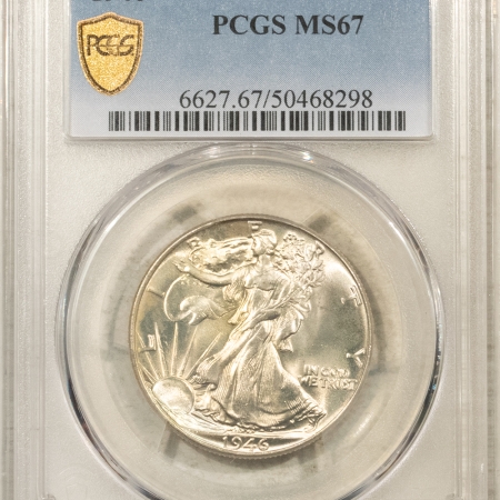 New Certified Coins 1946 WALKING LIBERTY HALF DOLLAR – PCGS MS-67, SUPERB, TOUGHER DATE!