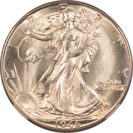 New Certified Coins 1946-D WALKING LIBERTY HALF DOLLAR – NGC MS-66, ORIGINAL WHITE!