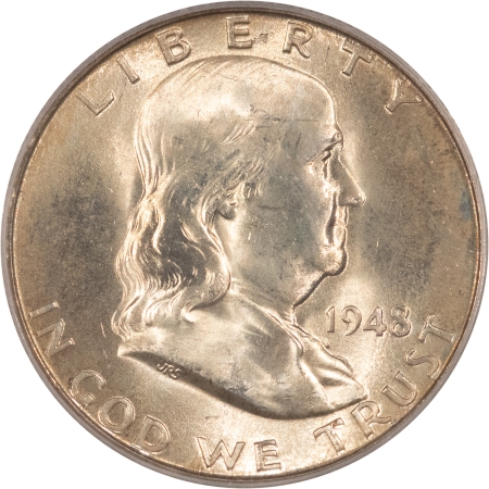 Franklin Halves 1948-D FRANKLIN HALF DOLLAR – PCGS MS-64 FBL, FRESH!