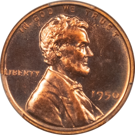 Lincoln Cents (Wheat) 1950 PROOF LINCOLN CENT – PCGS PR-66 RD, LOOKS SUPERB, PREMIUM QUALITY!