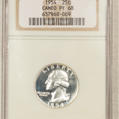 New Certified Coins 1954 PROOF WASHINGTON QUARTER – NGC PF-68 CAMEO