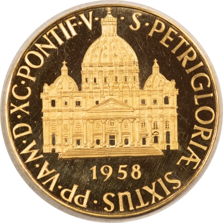 Exonumia 1958 VATICAN CITY POPE PIUS XII GOLD MEDAL 16 GRAMS 900 FINE GOLD .463 AGW PROOF