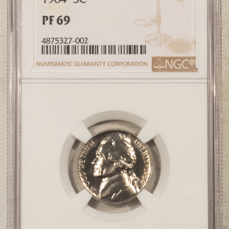 Jefferson Nickels 1964 PROOF JEFFERSON NICKEL – NGC PF-69, VIRTUALLY PERFECT!