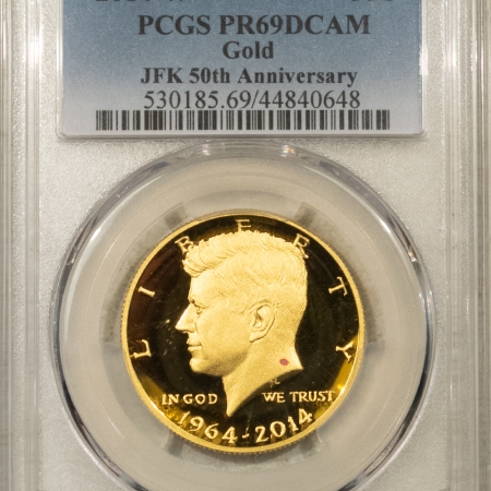 Modern Gold Commems 2014-W PROOF KENNEDY GOLD COMMEM HALF DOLLAR 50TH ANNIV – PCGS PR-69 DCAM, SPOT