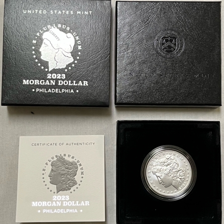 Dollars 2023-P MORGAN SILVER DOLLAR COMMEMORATIVE GEM UNCIRCULATED, ORIG MINT PKG, FRESH