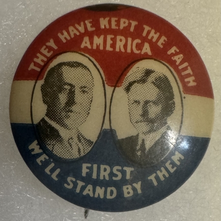 Political 1912 WILSON-MARSHALL 7/8″ JUGATE CELLULOID CAMPAIGN BUTTON, GRAPHIC & near-MINT!