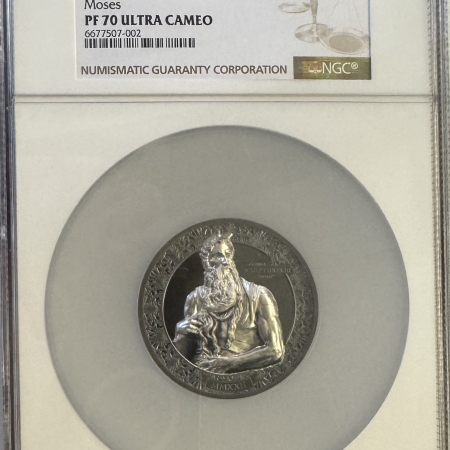 World Certified Coins 2022 PALAU $20 “ETERNAL SCULPTURES” MOSES 3 OZ SILVER NGC PF 70 UCAM 499 MINTAGE