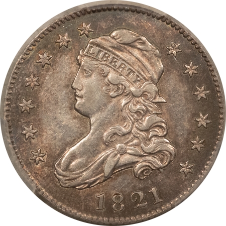 Capped Bust Quarters 1821 CAPPED BUST QUARTER, BROWNING 2 – PCGS AU-55, REALLY PRETTY LOOK!