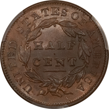 Classic Head Half Cents 1832 CLASSIC HEAD HALF CENT, COHEN 2 – PCGS AU-58 FRESH & LOOKS UNC!