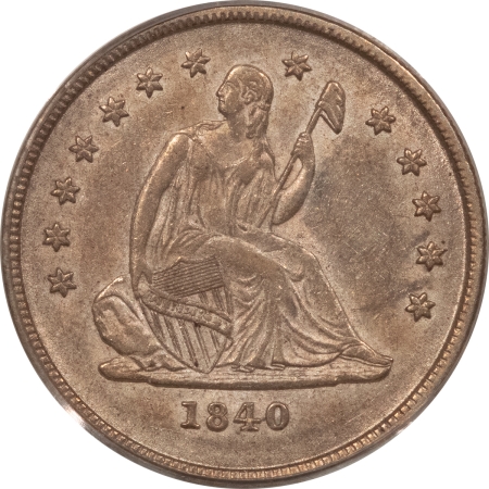 Liberty Seated Quarters 1840-O SEATED LIBERTY QUARTER, NO DRAPERY – PCGS AU-55, SCARCE AND NICE!