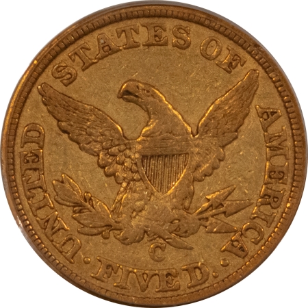 $5 1848-C $5 LIBERTY GOLD HALF EAGLE, NO MOTTO PCGS VF-30 PQ, OGH, CHARLOTTE GOLD