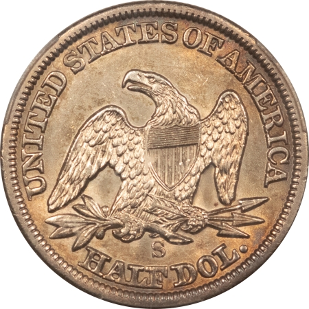 Liberty Seated Halves 1862-S SEATED LIBERTY HALF DOLLAR – PCGS AU-55, RARE CIVIL WAR DATE!