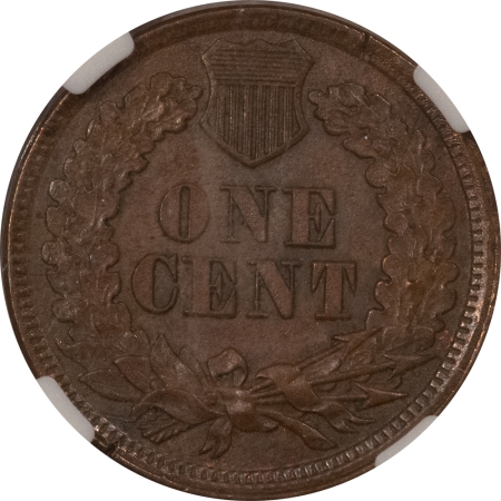 Indian 1864 INDIAN CENT, BRONZE, L ON RIBBON – NGC AU-58 BN