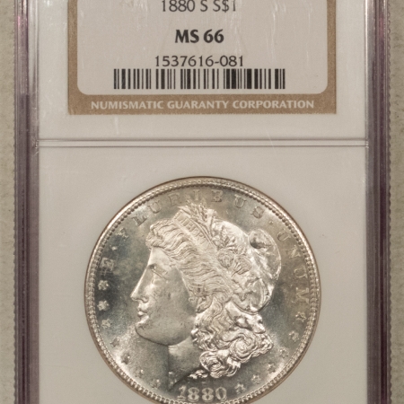 New Store Items 1880-S $1 MORGAN DOLLAR – NGC MS-66, BLAST WHITE GEM+