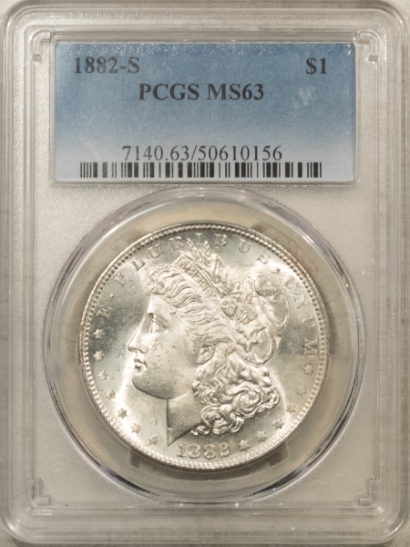 Morgan Dollars 1882-S $1 MORGAN DOLLAR – PCGS MS-63, WHITE & CHOICE!