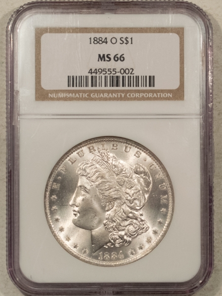 Morgan Dollars 1884-O $1 MORGAN DOLLAR – NGC MS-66, FRESH CREAMY WHITE & NICE!