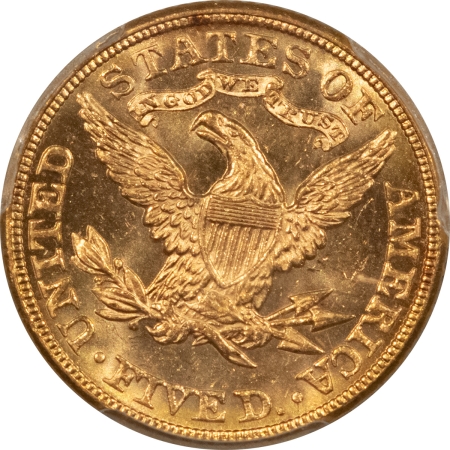 $5 1885 $5 LIBERTY GOLD HALF EAGLE – PCGS MS-63, FLASHY, SEMI-PL & PREMIUM QUALITY!