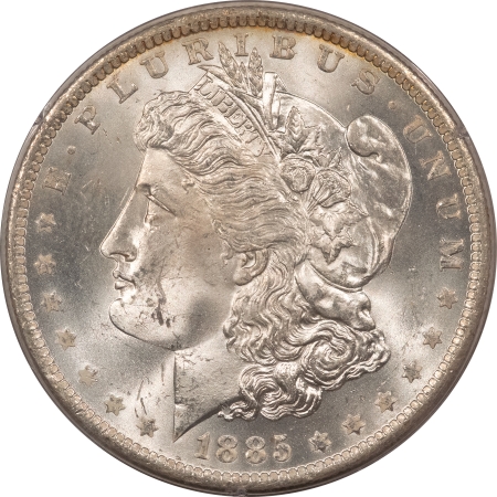 Morgan Dollars 1885-O $1 MORGAN DOLLAR – PCGS MS-63, RATTLER & PREMIUM QUALITY!