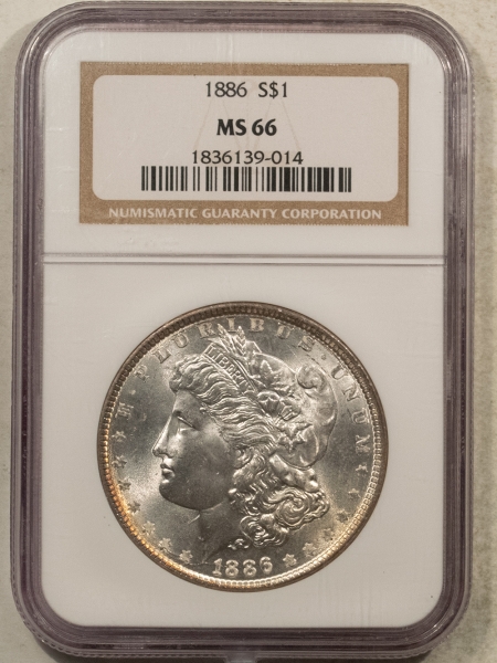 Morgan Dollars 1886 $1 MORGAN DOLLAR – NGC MS-66 BLAST WHITE!