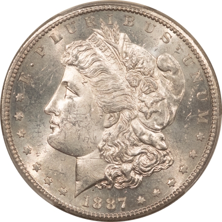 Morgan Dollars 1887-S $1 MORGAN DOLLAR – PCGS MS-62, BLAST WHITE!