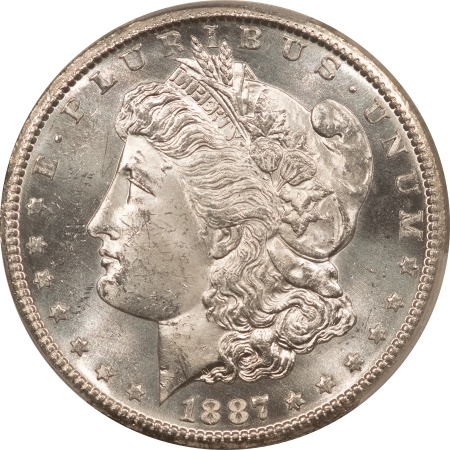 Morgan Dollars 1887-S $1 MORGAN DOLLAR – PCGS MS-63+, WHITE & FLASHY!