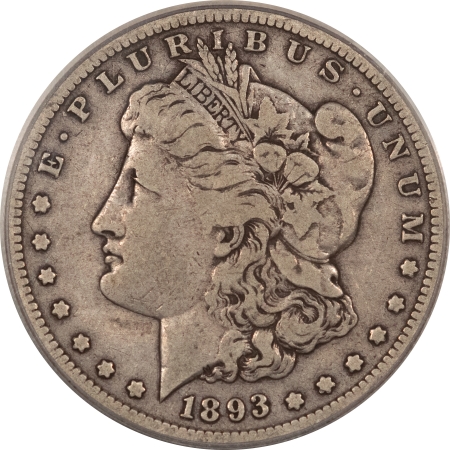 CAC Approved Coins 1893-S $1 MORGAN DOLLAR – PCGS VF-20, CAC, A PERFECT DOVE GREY KEY-DATE!