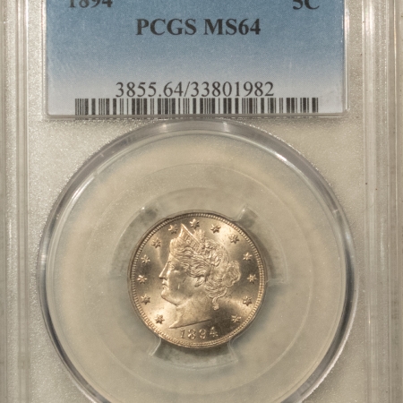 Liberty Nickels 1894 LIBERTY NICKEL PCGS MS-64, FROSTY!