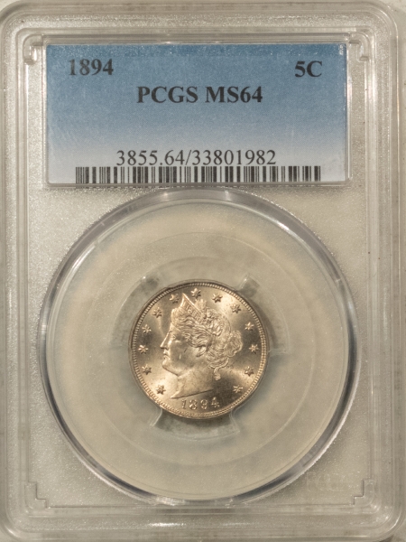 Liberty Nickels 1894 LIBERTY NICKEL PCGS MS-64, FROSTY!