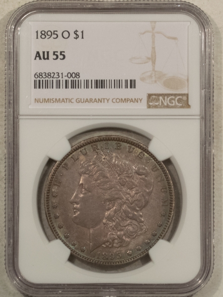 Morgan Dollars 1895-O $1 MORGAN DOLLAR – NGC AU-55, KEY-DATE!