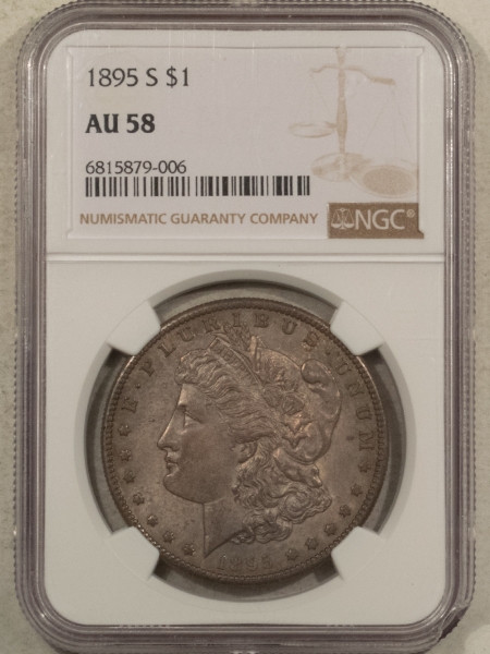 Morgan Dollars 1895-S $1 MORGAN DOLLAR – NGC AU-58, KEY-DATE!