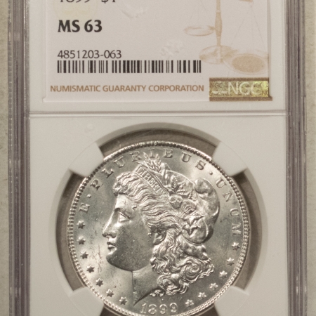 Morgan Dollars 1899 $1 MORGAN DOLLAR – NGC MS-63, BLAST WHITE & CHOICE!