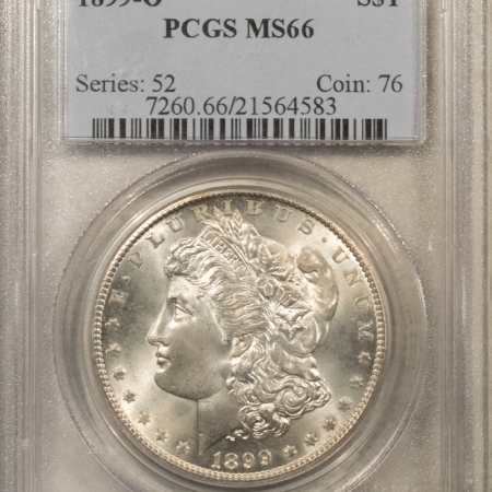 Morgan Dollars 1899-O $1 MORGAN DOLLAR – PCGS MS-66, FRESH WHITE, REALLY NICE CHEEK!