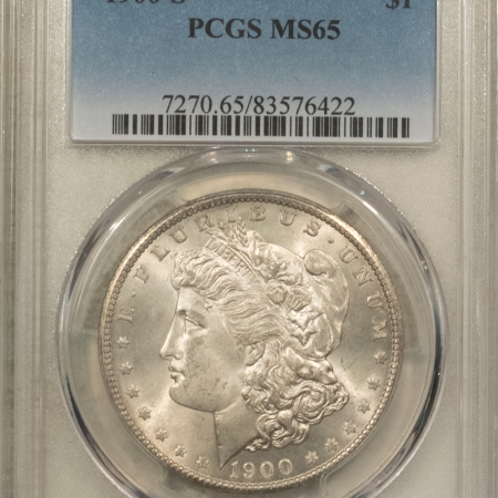 Morgan Dollars 1900-S $1 MORGAN DOLLAR – PCGS MS-65, FRESH ORIGINAL WHITE GEM!