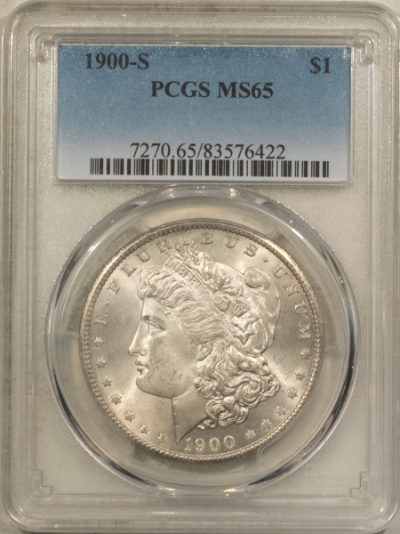 Morgan Dollars 1900-S $1 MORGAN DOLLAR – PCGS MS-65, FRESH ORIGINAL WHITE GEM!