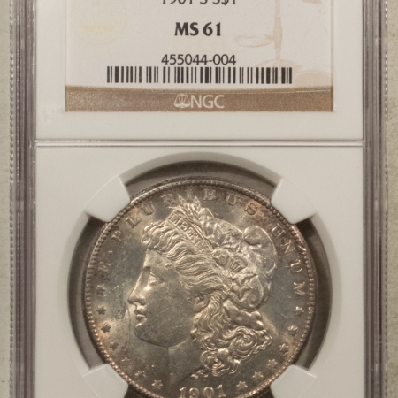 Morgan Dollars 1901-S $1 MORGAN DOLLAR – NGC MS-61, KEY-DATE, FLASHY LUSTROUS!