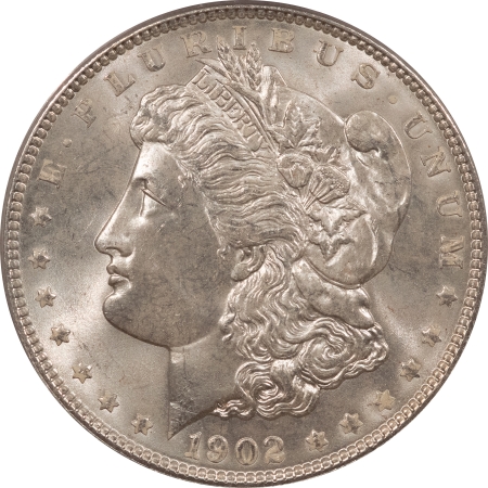 Morgan Dollars 1902 $1 MORGAN DOLLAR – PCGS MS-65, BLAST WHITE GEM, TOUGHER DATE!